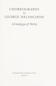 Couverture : Choreography by George Balanchine