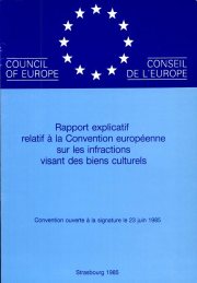 Couverture : Rapport explicatif relatif à la Convention européenne sur les infractions visant des biens culturels