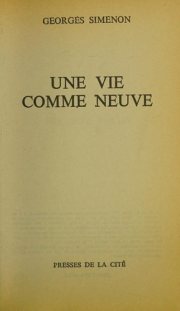 Couverture : Vie comme neuve -une