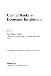 Couverture : Central banks as economic institutions