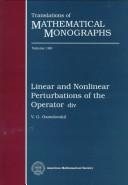 Couverture : Linear and nonlinear perturbations of the operator div