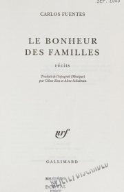 Couverture : Le bonheur des familles