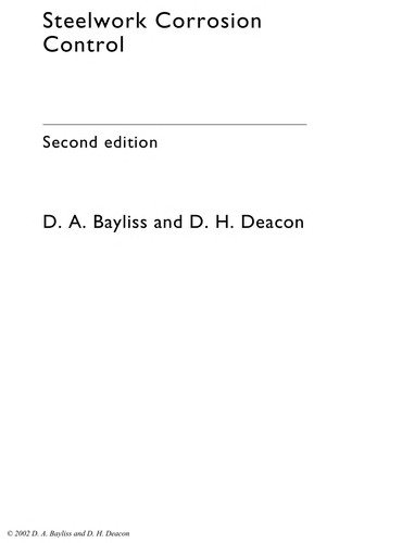Couverture : Steelwork corrosion control.