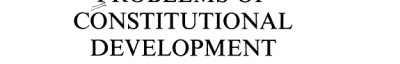 Couverture : Problems of constitutional development