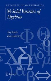 Couverture : M-Solid Varieties of Algebras (Advances in Mathematics)