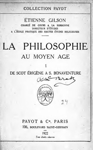 Couverture : La philosophie au Moyen Age