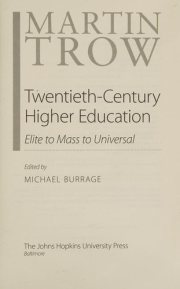 Couverture : Twentieth-century higher education