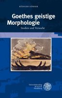 Couverture : Goethes geistige Morphologie