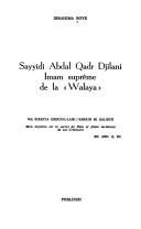 Couverture : Sayyidi Abdal Qadr Djilâni, imam suprême de la "walaya"