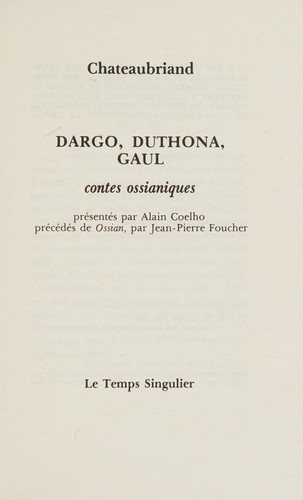 Couverture : Dargo, Duthona, Gaul