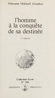 Couverture : L'homme à la conquête de sa destinée