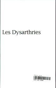 Couverture : Les dysarthries