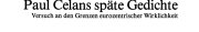 Couverture : Paul Celans späte Gedichte