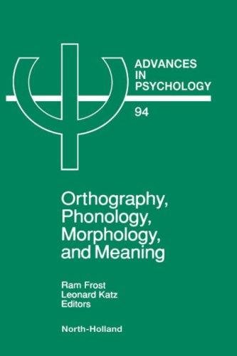 Couverture : Orthography, phonology, morphology, and meaning