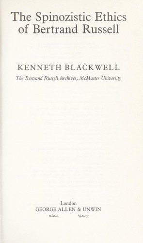 Couverture : The Spinozistic ethics of Bertrand Russell