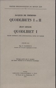 Couverture : Quodlibets I et II. Quodlibet I