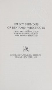 Couverture : Select sermons of Benjamin Whichcote.