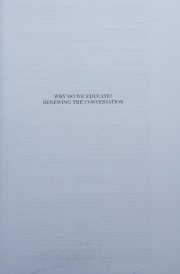 Couverture : Why Do We Educate?