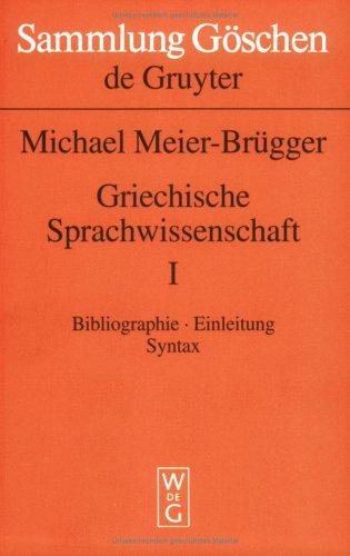 Couverture : Griechische Sprachwissenschaft