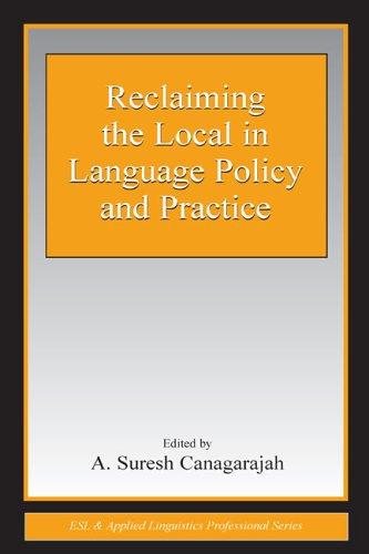Couverture : Reclaiming the local in language policy and practice