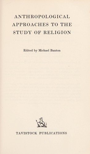 Couverture : Anthropological approaches to the study of religion.