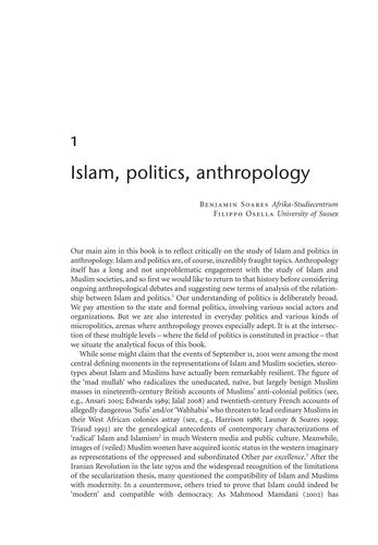 Couverture : Islam, politics, anthropology