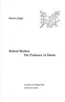 Couverture : Roland Barthes, the professor of desire