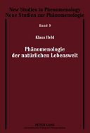 Couverture : Phänomenologie der natürlichen Lebenswelt