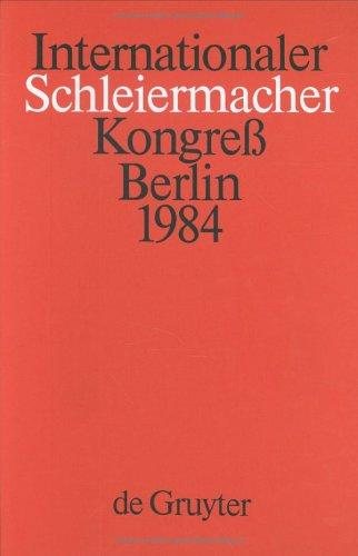 Couverture : Internationaler Schleiermacher-Kongress, Berlin, 1984