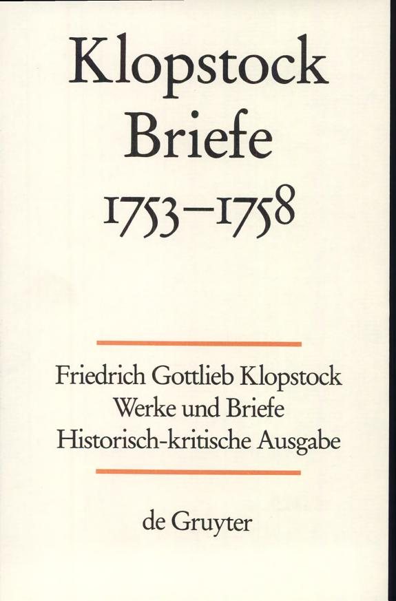 Couverture : Briefe 1753-1758