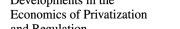 Couverture : Developments in the economics of privatization and regulation