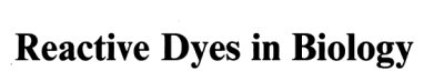 Couverture : Reactive dyes in biology
