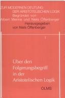 Couverture : Zur modernen Deutung der aristotelischen Logik