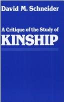 Couverture : A critique of the study of kinship
