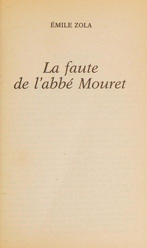 Couverture : La Faute De L'abbe Mouret