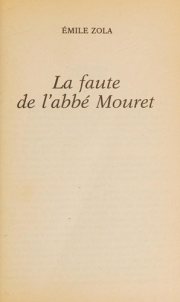 Couverture : La Faute De L'abbe Mouret