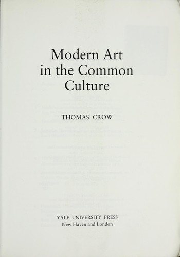 Couverture : Modern art in the common culture