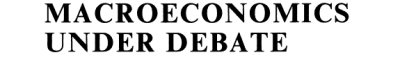 Couverture : Macroeconomics under debate