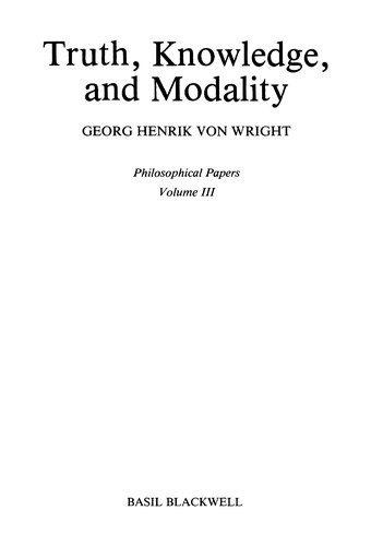 Couverture : Philosophical papers of Georg Henrik von Wright.
