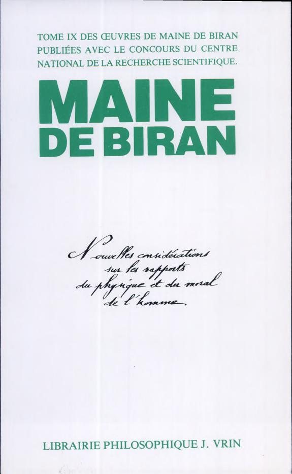 Couverture : Maine de Biran : Iuvres X-2 Derniere Philosophie