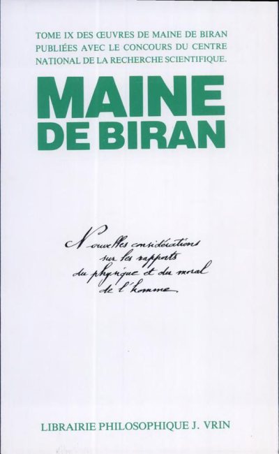 Couverture : Maine de Biran : Iuvres X-2 Derniere Philosophie