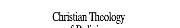 Couverture : Christian Theology of Religions