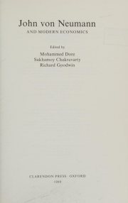 Couverture : John von Neumann and modern economics