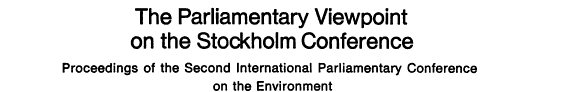 Couverture : The parliamentary viewpoint on the Stockholm conference