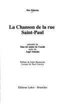 Couverture : La chanson de la rue Saint-Paul