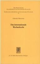 Couverture : Das internationale Wechselrecht