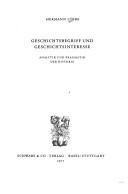Couverture : Geschichtsbegriff und Geschichtsinteresse