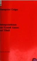 Couverture : Interpretationen zur Gestalt Amors bei Tibull