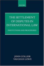 Couverture : The settlement of disputes in international law
