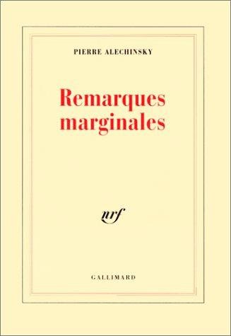 Couverture : Remarques marginales